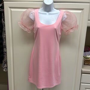 Dress with Organza Sleeve